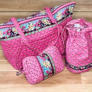 Vera Bradley Vintage & Rare “Pink Pansy” Bundle